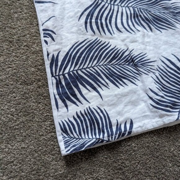 Modai linen cotton tropical leaf pattern crochet V-neck Tshirt blouse women's 3X - Picture 4 of 10